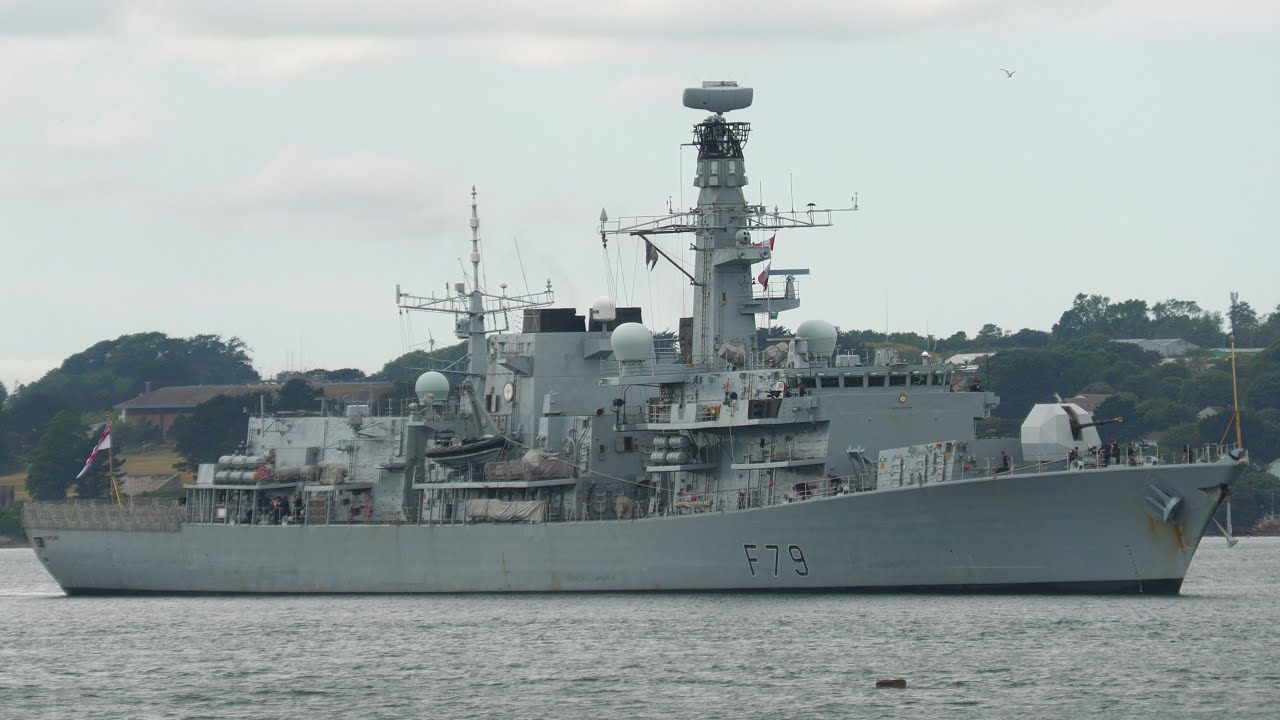 British warship weaves it's way around Plymouth Sound