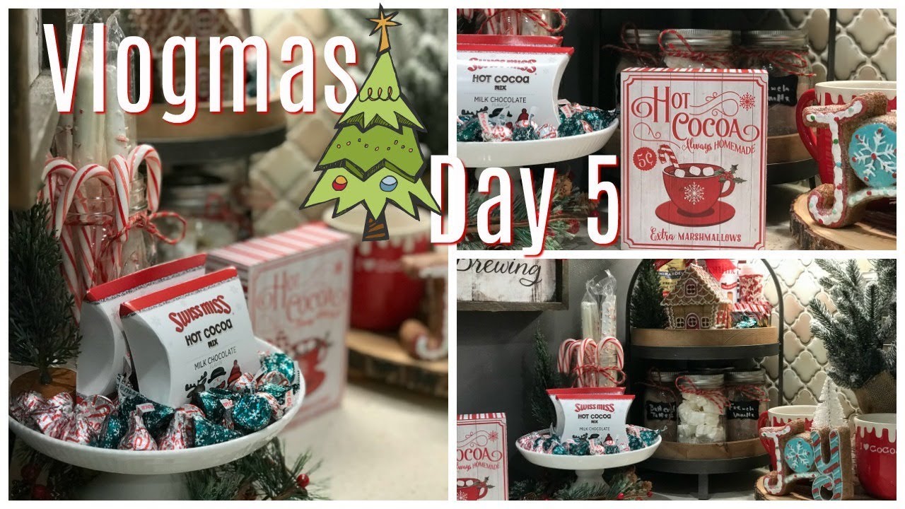 VLOGMAS 2018 | Day 5 | Decorate With Me | Christmas/Holiday Hot Cocoa & Sweets aka SNACKS Bar