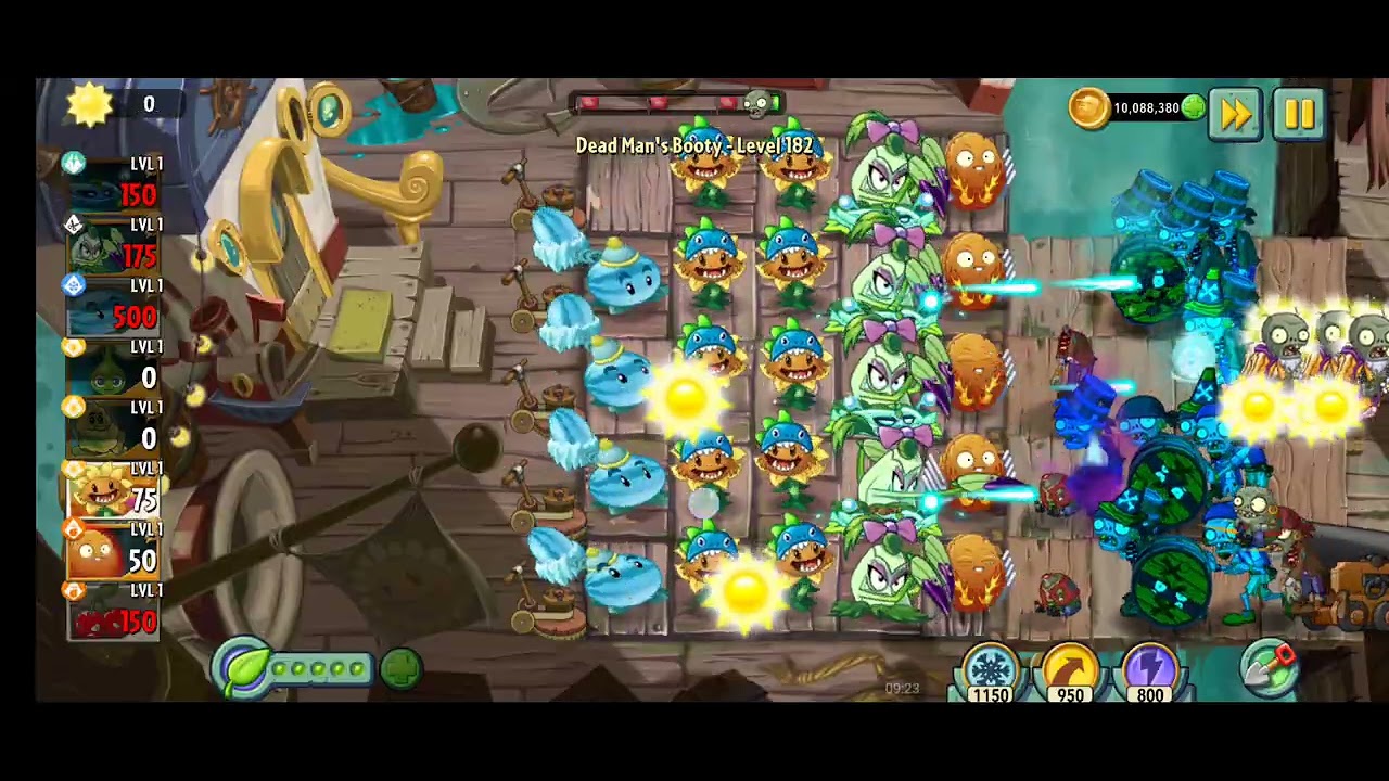 (Plant Level 1) Dead Man's Booty level 181-182 (Pirates Sea Endless Zone) #pvz2 #endlesszone #pvz