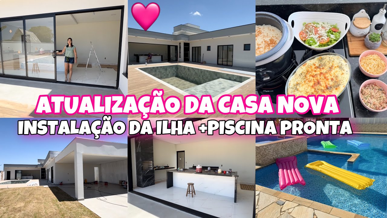 CASA NOVA QUASE PRONTA 🙏 ALMOÇO  CASEIRO | Fiz Fricassê de Frango | ENTRAMOS NA PISCINA 🥰