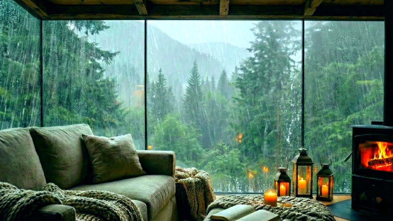 Deep Forest Rain Sounds | Cozy Cabin Window Rain ASMR for Sleep, Study & Relaxation