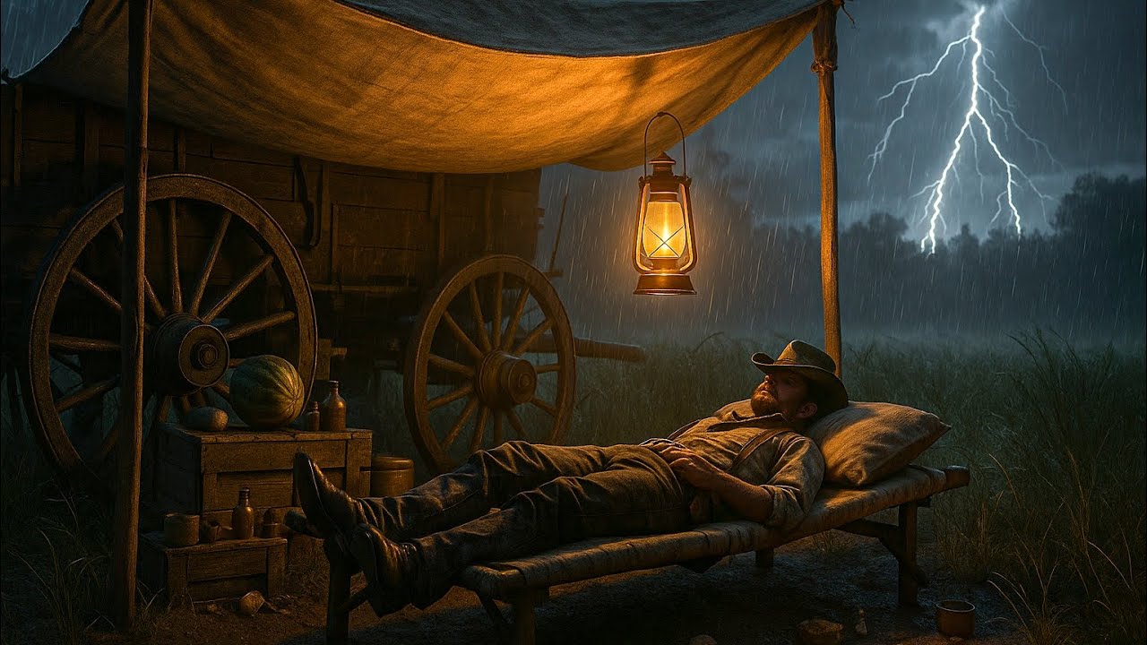 Peaceful Sleep Alone with Arthur in the Wagon Tent During a Massive Thunderstorm/RDR2 ASMR 