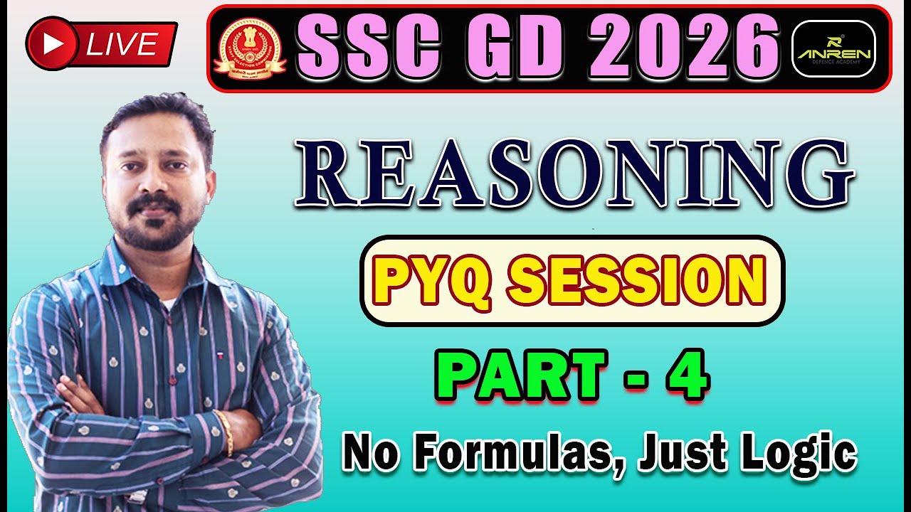 2026 SSC GD REASONING PYQ SESSION PART-4|| MOST IMPORTANT PYQ QUESTIONS