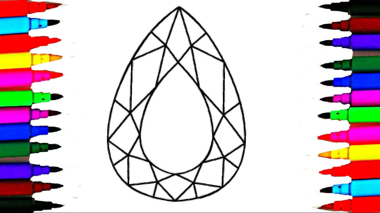 How To Draw and Color Magic Crystal Gems l Kids Drawing Sparkle Crystals Coloring Videos For Kids