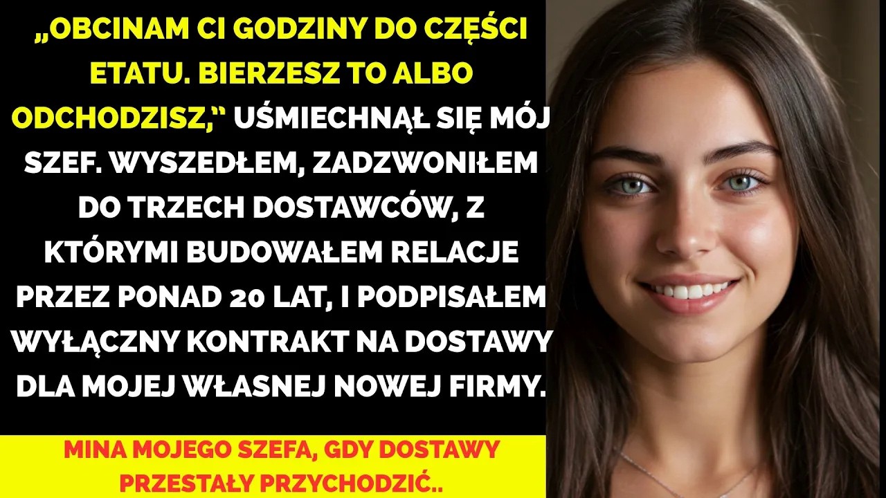 M&oacute;j szef zmusił mnie do pracy na p&oacute;ł etatu &ndash; więc założyłem firmę i sprawiłem, że tego pożałował...