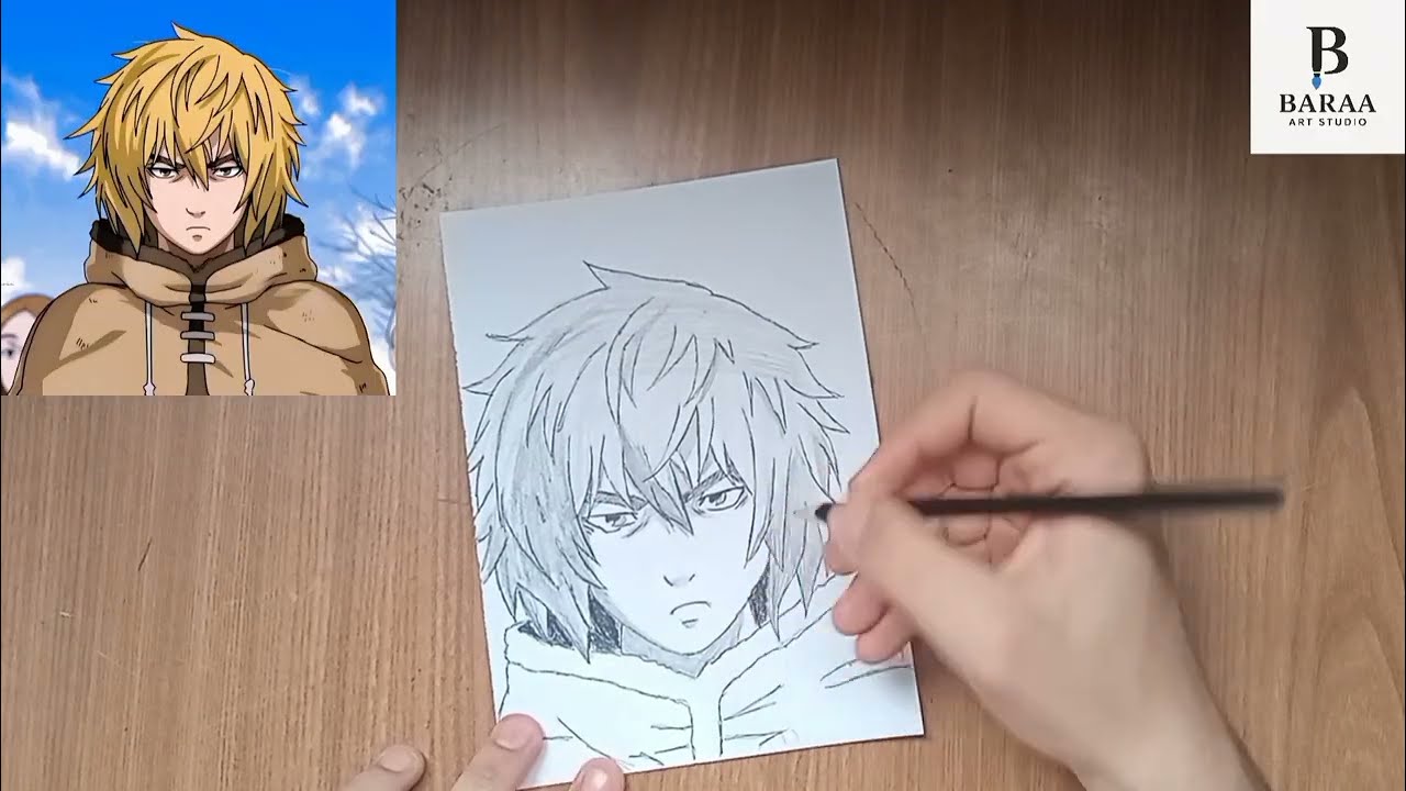 رسم ثورفين Thorfinn | تعلم الرسم خطوة بخطوة بأسلوب واقعي ومحترف 😎✏️⚔️