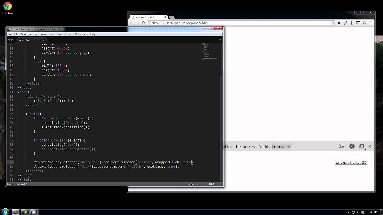 JavaScript Events - Part 3 - stopPropagation()