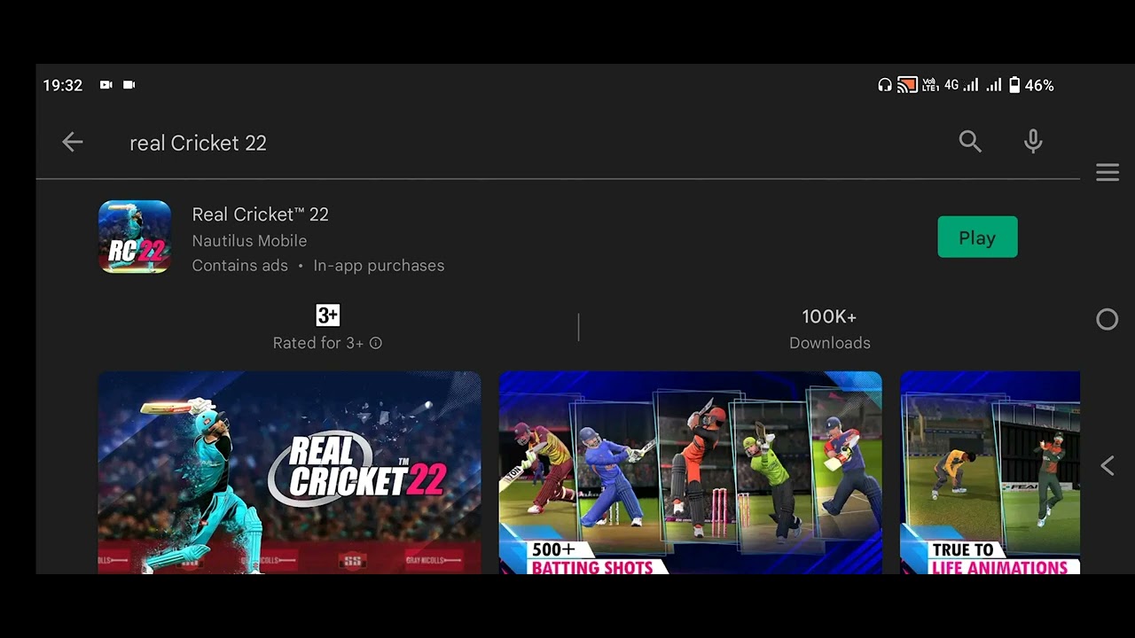 Download Real Cricket 22 Now in 3GB/4GB Mobile Device
