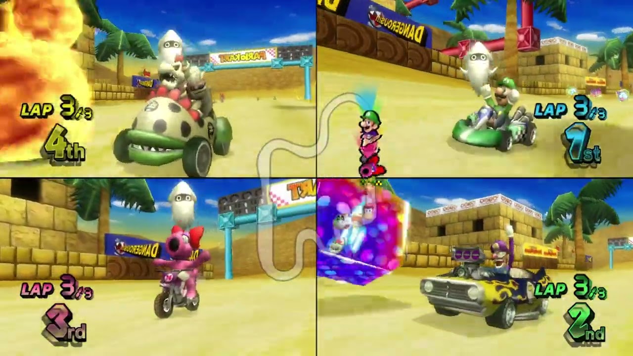 Mario Kart Wii ✦ 4 Players #623 (3 Tracks) Mirror