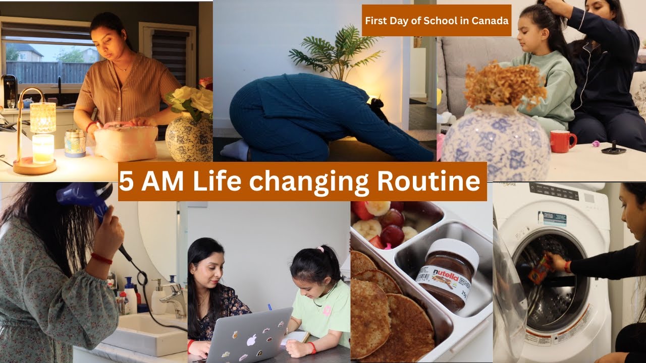 Morning 5 AM Vlog : First Day of School in Canada | Life Changing habits for a Productive Day