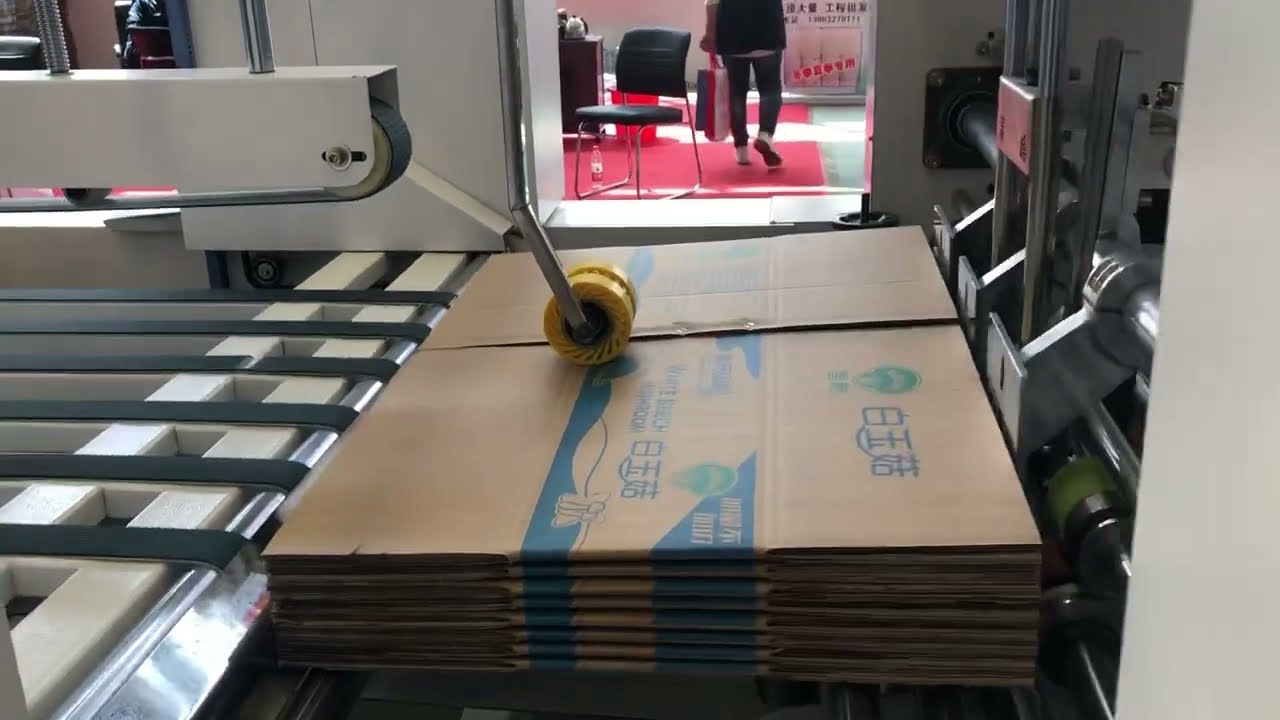 Corrugated carton box machinery/folder gluer stitching packaging machine/folding gluing stapler