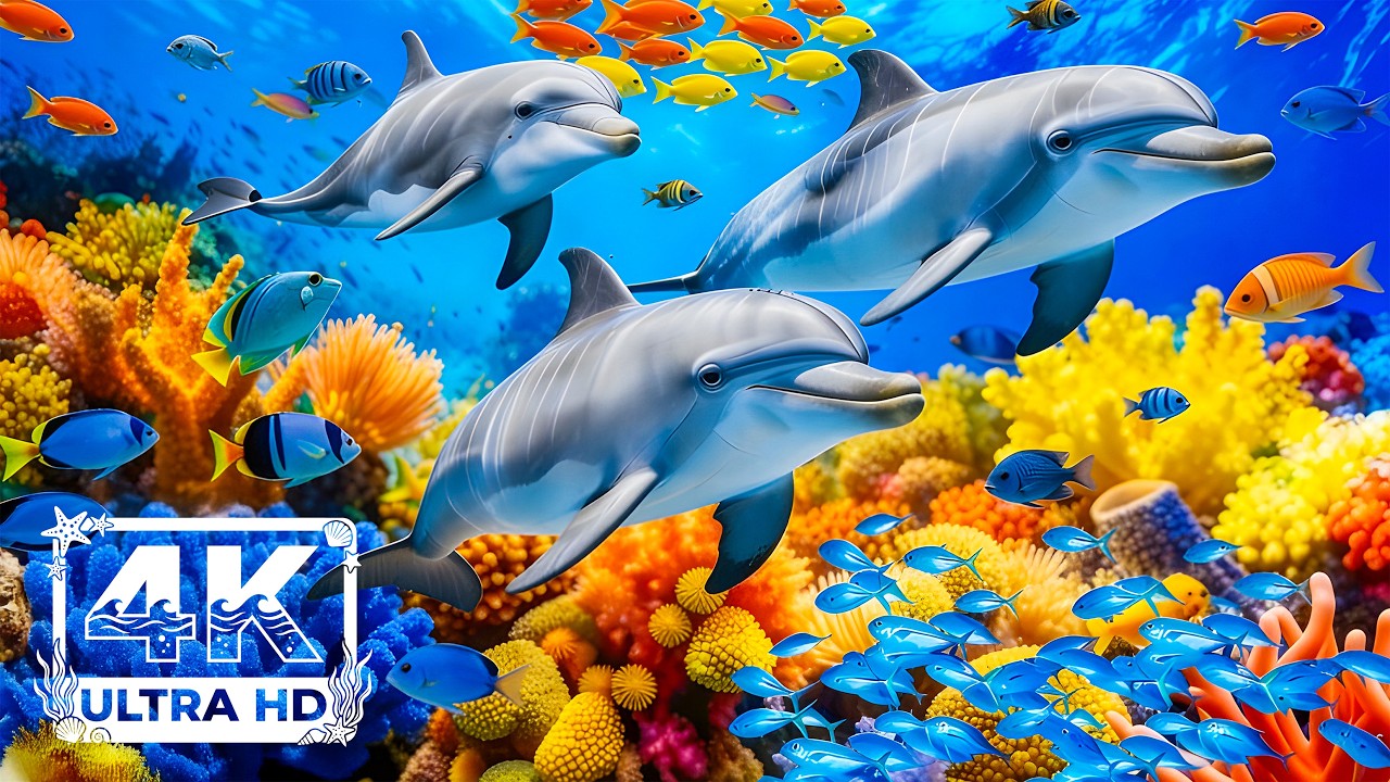 Океанский мир мечты 4K ULTRA HD 🌊 Прекрасная морская жизнь 🎹 Нежная фортепианная музыка