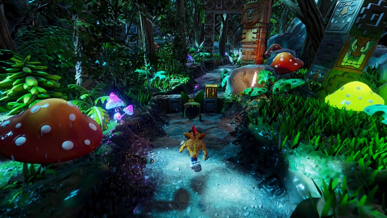 I made a nighttime version of my Crash Bandicoot level in Dreams in 2 hours.