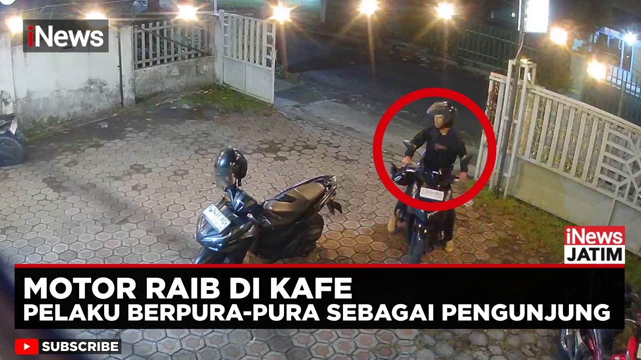 Terekam CCTV! Dua Maling Gasak Motor Pengunjung Kafe di Jombang | iNews Jatim