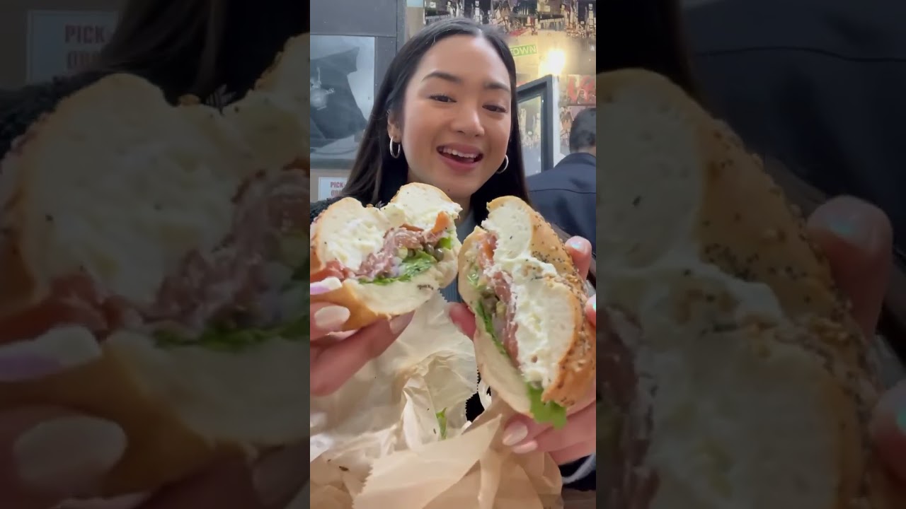 Liberty Bagels in NYC 🥯 #newyorkcity #bagelsandwich #nycfood #newyorkfood #creamcheese #bagels