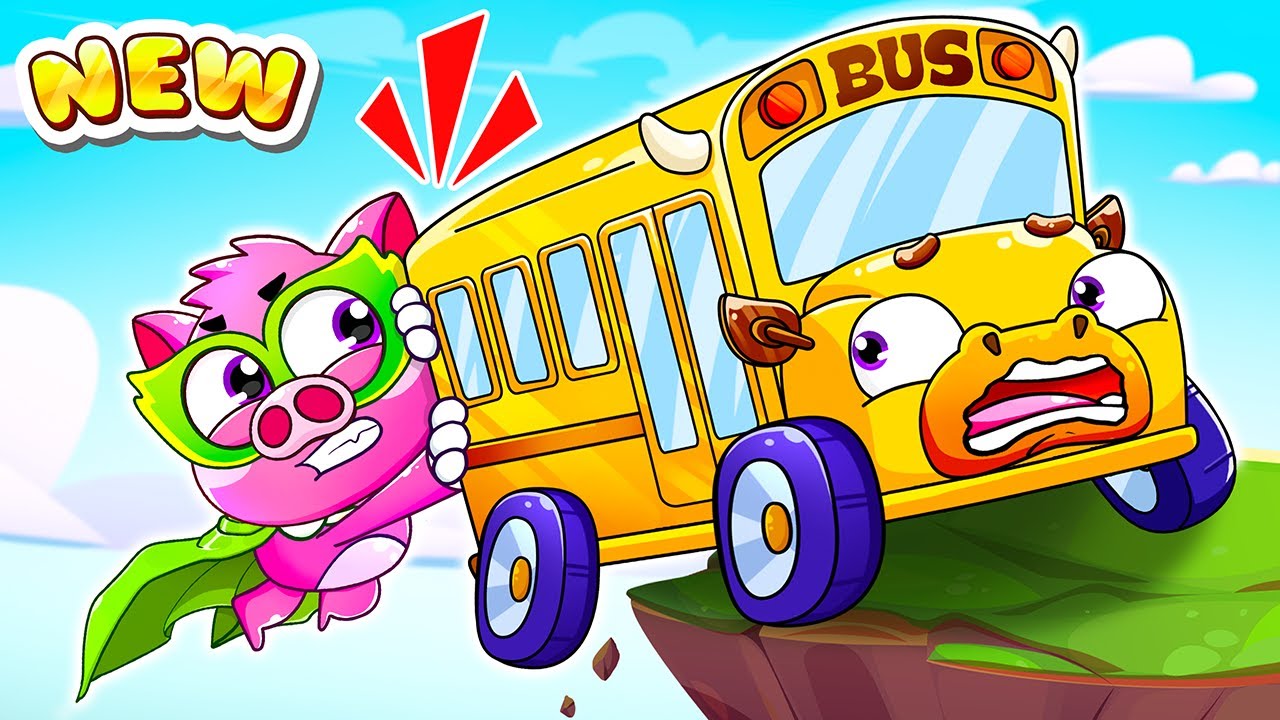 Superhero Helps School Bus Find Wheel Song 💪🏻🤩 | Lamba Lamby Kids Songs and Nursery Rhymes