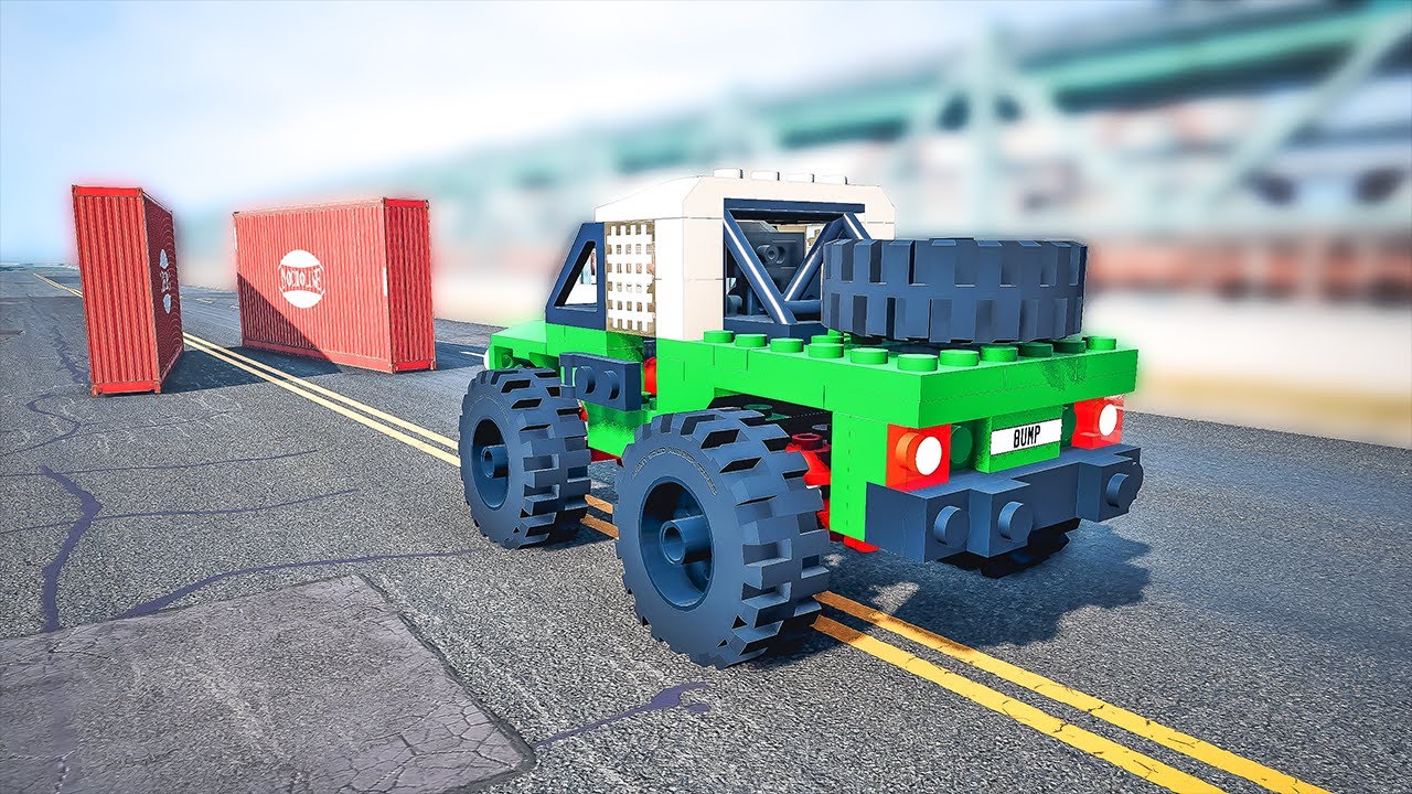 Realistic Lego Cars vs Narrow Road – BeamNG.Drive