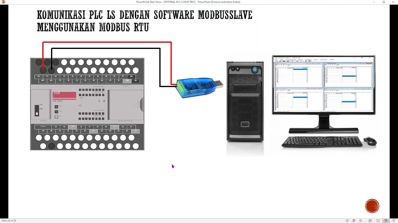 Cara membaca dan mengirim data di PLC LS menggunakan Modbus Slave dengan protokol modbus RTU