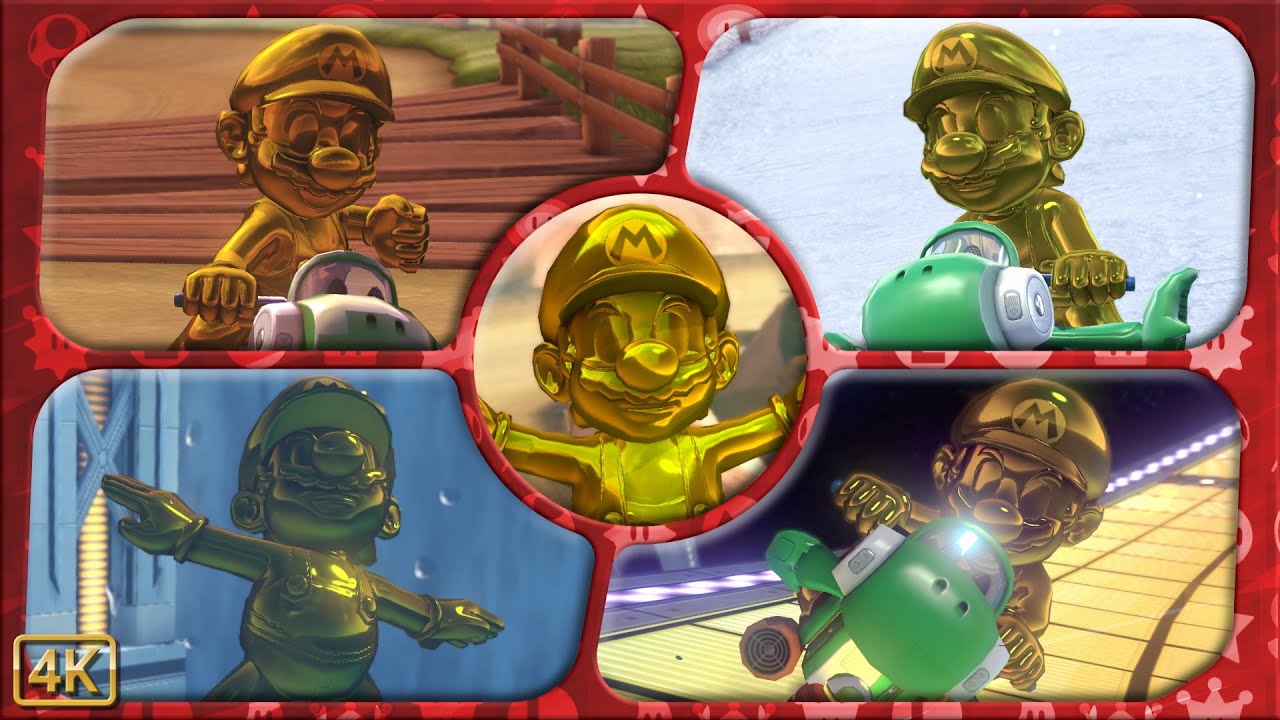 Mario Kart 8 Deluxe ⁴ᴷ Full Playthrough (200cc, All 12 Cups) Gold Mario gameplay