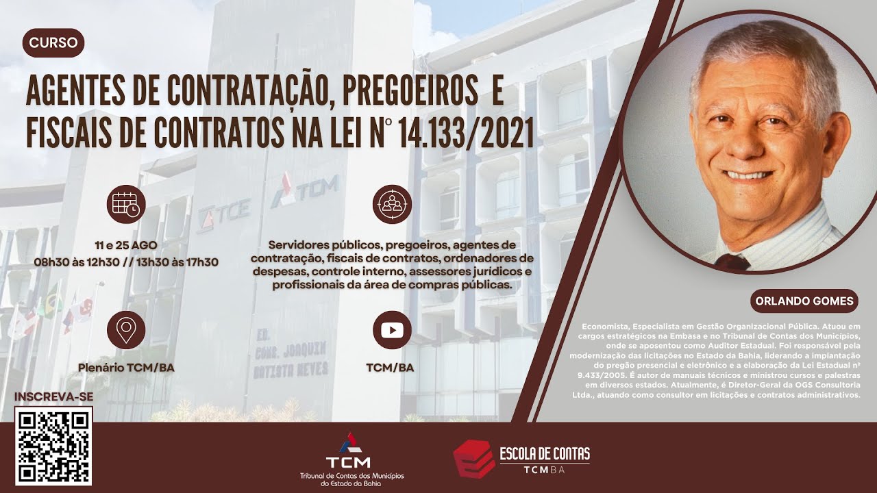 Curso Agentes de Contratação, Pregoeiros e Fiscais de Contratos na Lei n 14.133/2021 - 11/08/2025