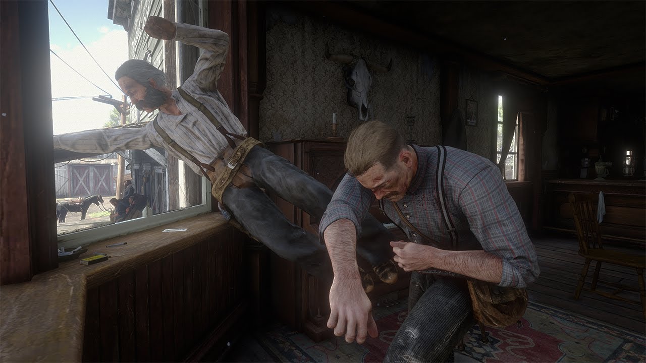 Red Dead Redemption 2 PC 60FPS - Saloon Fights Vol.13 (Euphoria Physics)