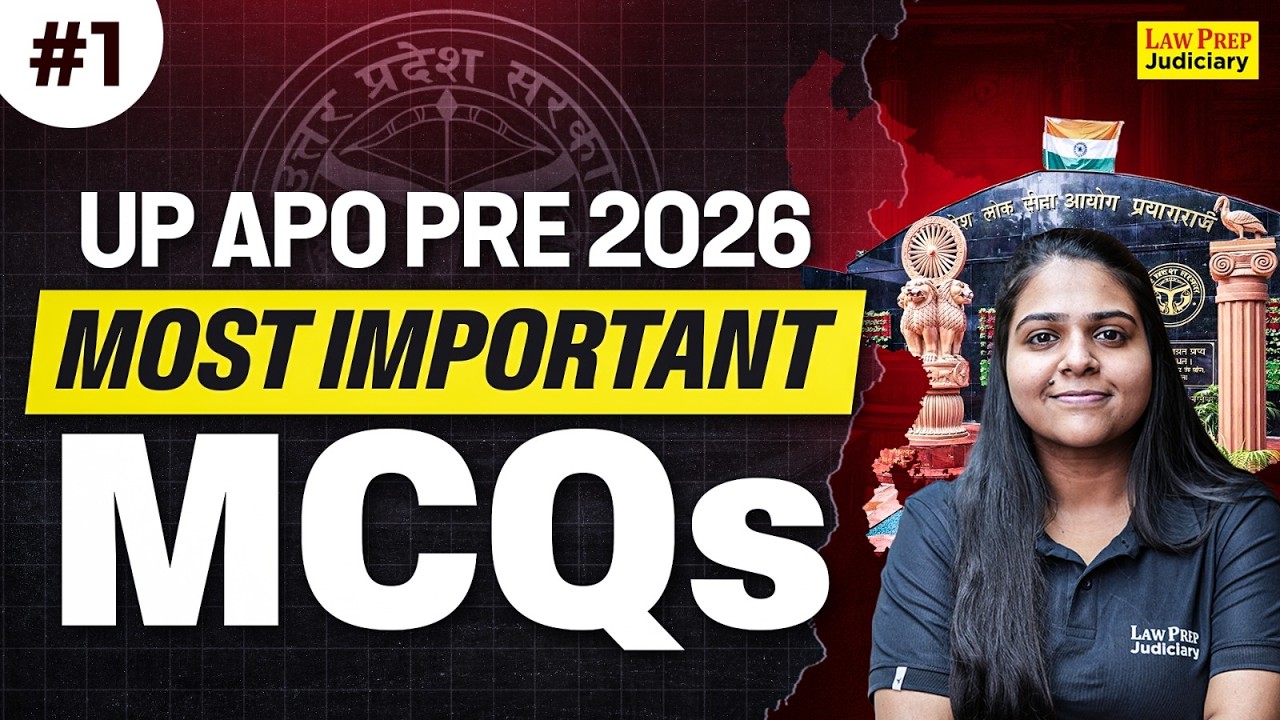 UP APO 2026 | #1 | Law Most Important MCQs | UP APO Prelims Preparation 2026