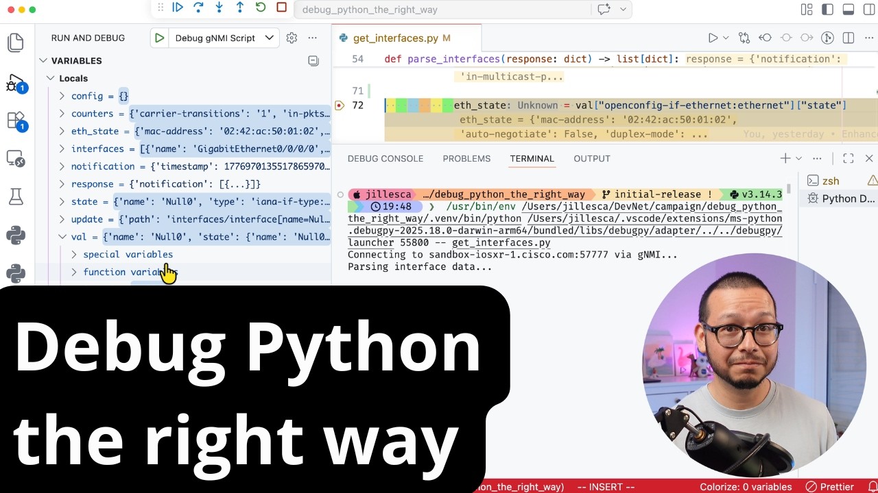 Правильная отладка Python
