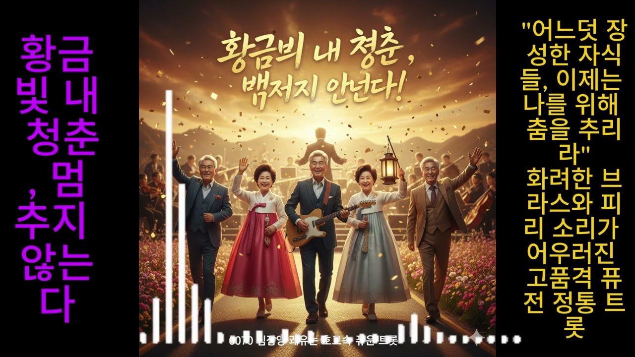 [1시간 반복듣기] 황금빛 내 청춘, 멈추지 않는다 - 6070 심장을 깨우는 초강력 신바람 퓨전 트롯 ☀️🎺💃