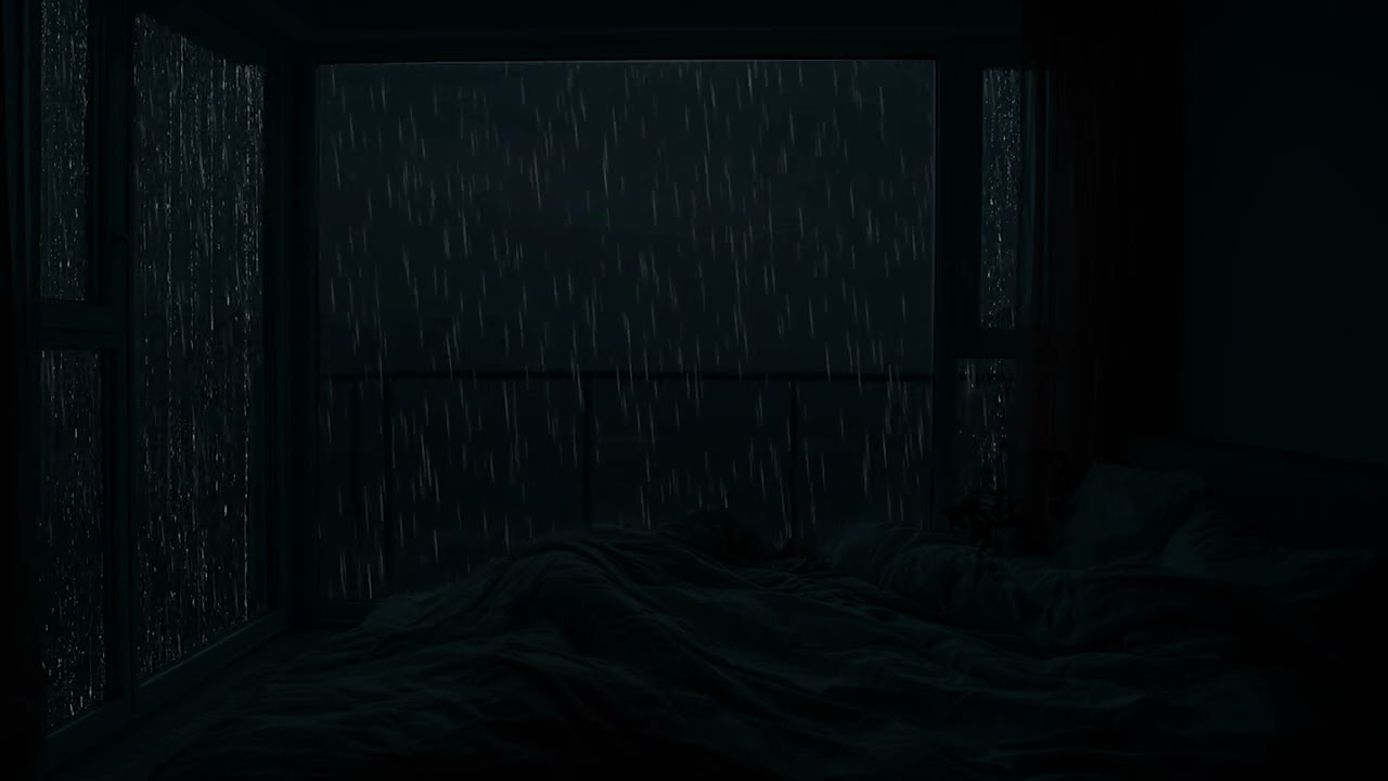 Rain & Piano at Night in High-Rise Apartment | Relaxing Sleep & Study Ambience