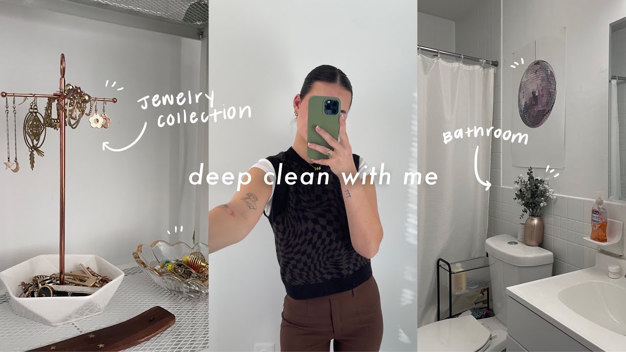 cleaning *everything* in my apartment pt.2 | jewelry + beauty products
