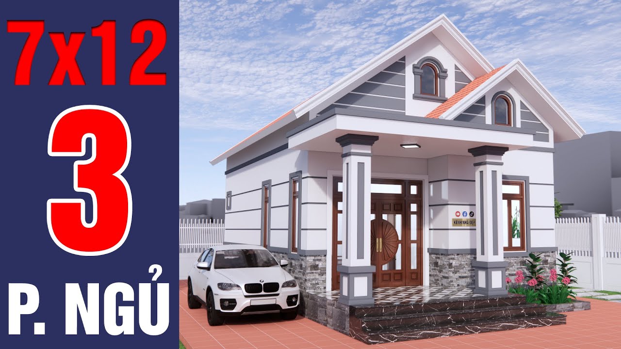 Mẫu nhà nhỏ có 3 phòng ngủ | Nhà cấp 4 mái thái vạn người mê | Kênh Nhà Đẹp