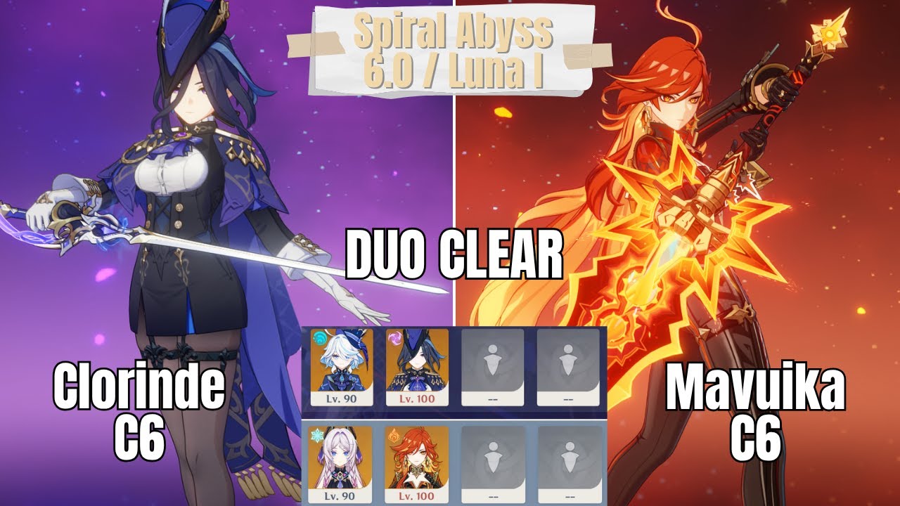 C6 Clorinde & C6 Mavuika Duo Spiral Abyss Luna I/6.0