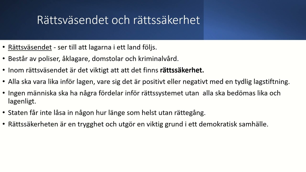 Lag och r&auml;tt del 6   R&auml;ttsv&auml;sendet och r&auml;ttss&auml;kerhet