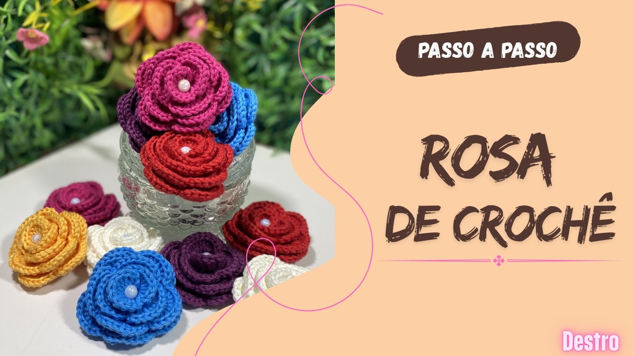 Flor de crochê passo a passo. Rápida, fácil e muito econômica. 