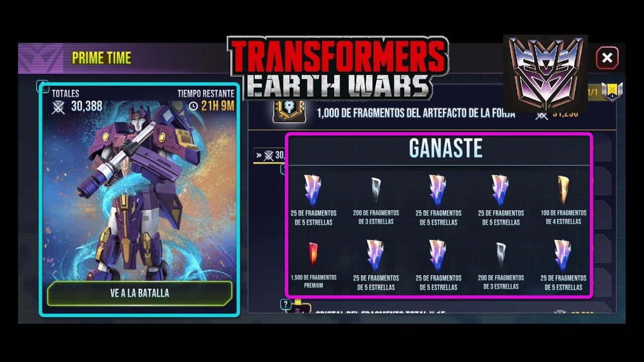 Transformers Earth Wars - Evento por la Forja de Solus Prime