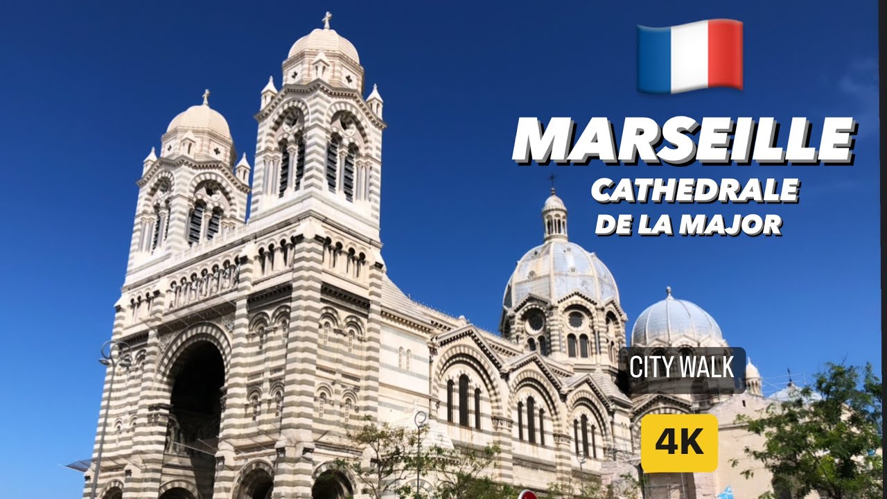 CATHEDRALE LA MAJOR, MARSEILLE, FRANCE, 4K, UHD, 60 FPS