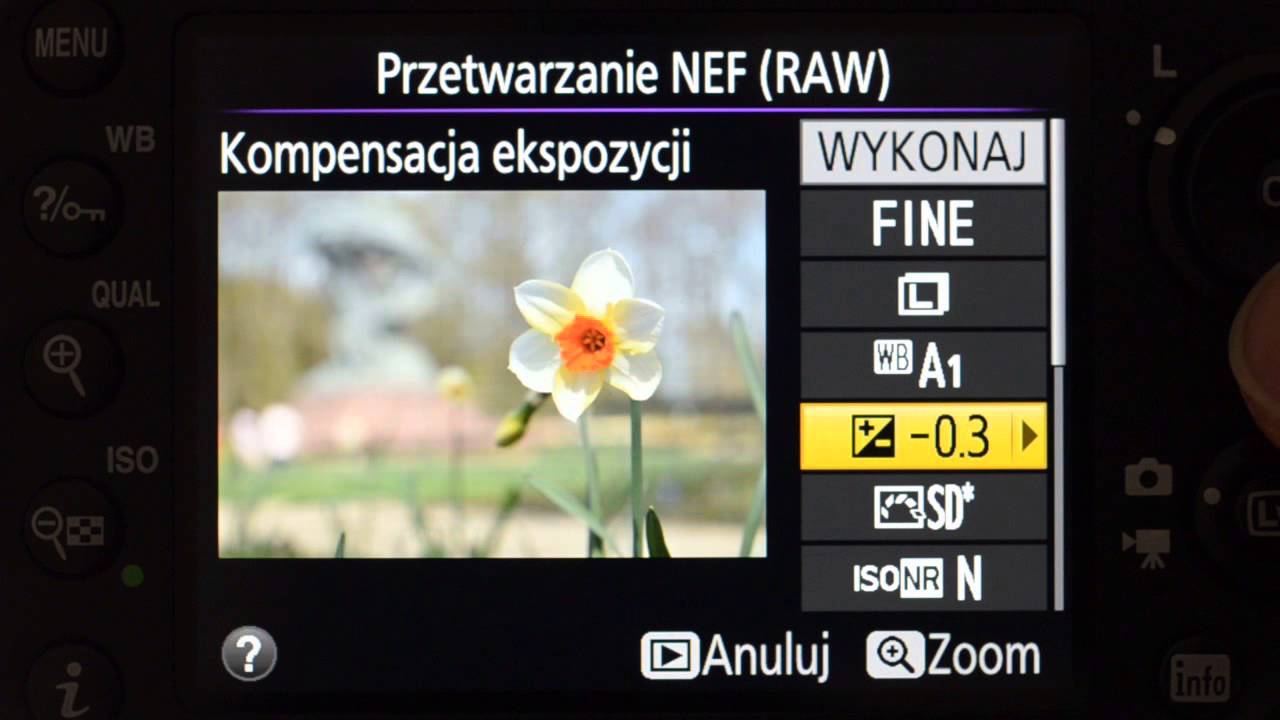 Nikon D7200 - menu retuszu