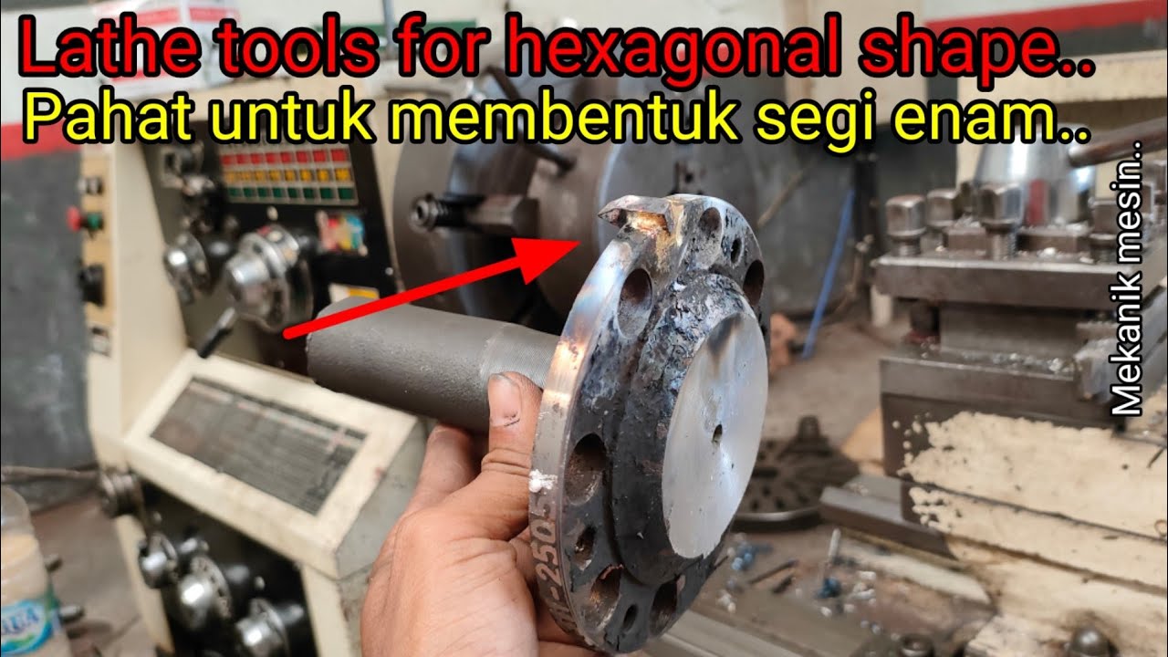 Pahat Bubut Yang Wajib Dimiliki, Untuk Memotong Kepala Baut Segi Enam | Lathe Tools for Hexagonal