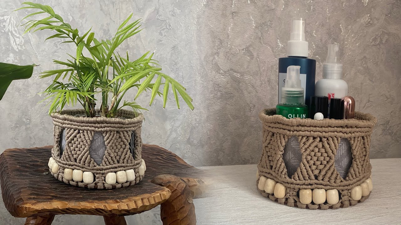 Макраме корзинка#basket #tutorialmacrame #hangingflower