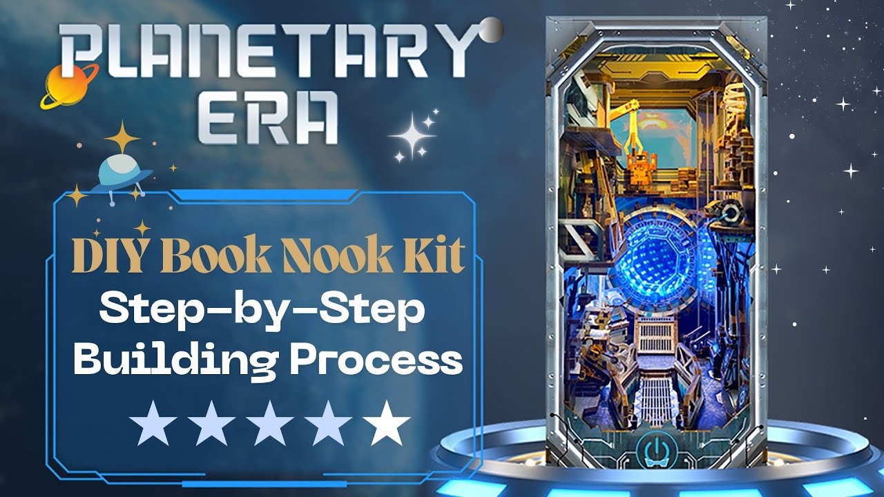 FIFIJOY Planetary Era DIY Wooden Book Nook || Step-by-Step Building Process - Relaxing Video