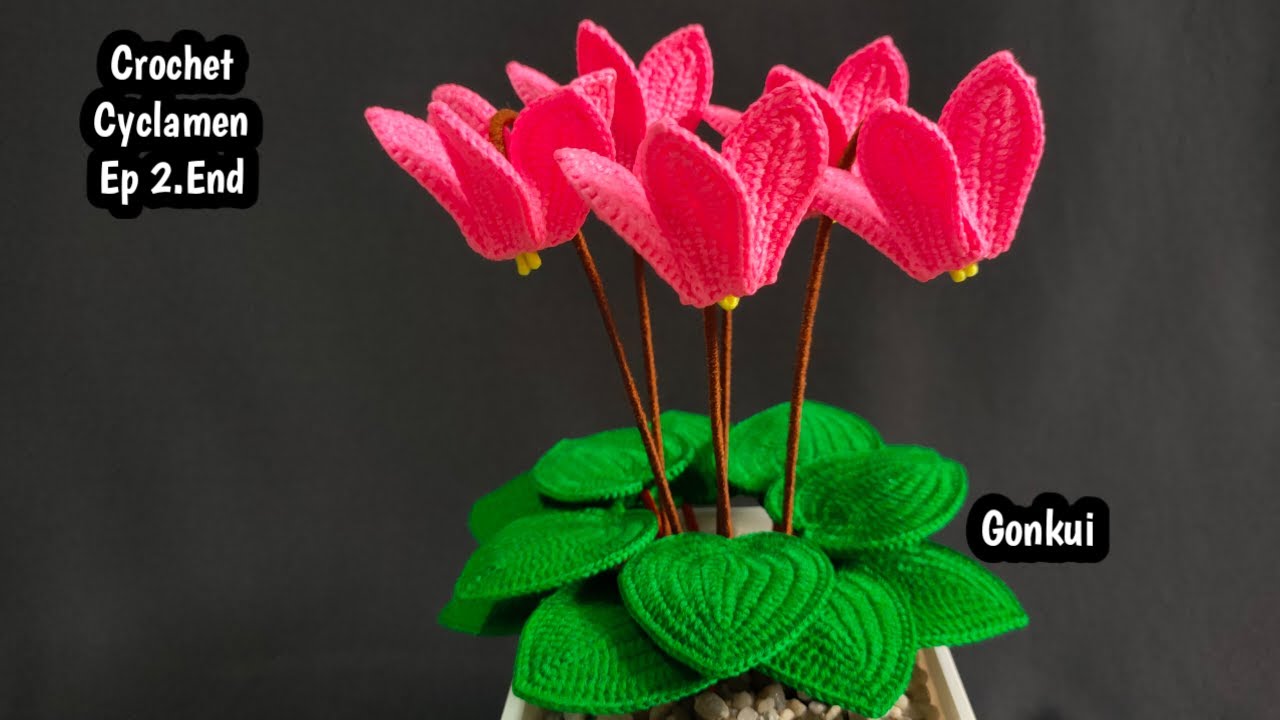 Crochet flower |Crochet Cyclamen flower Ep 2end. Leaf #crochetflower #crochet #tutorial #diycraft