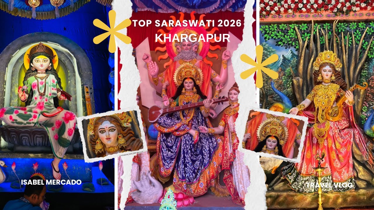 Most Beautiful Saraswati Puja in Kharagpur 💛 | Divine Idols & Pandals