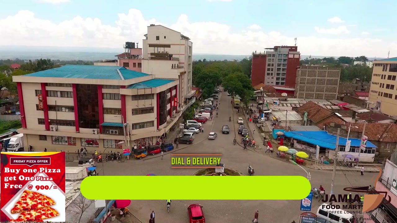 Jamia Foodmart and coffee lounge Nakuru. Dial a Pizza Friday offer, Buy one get one free.