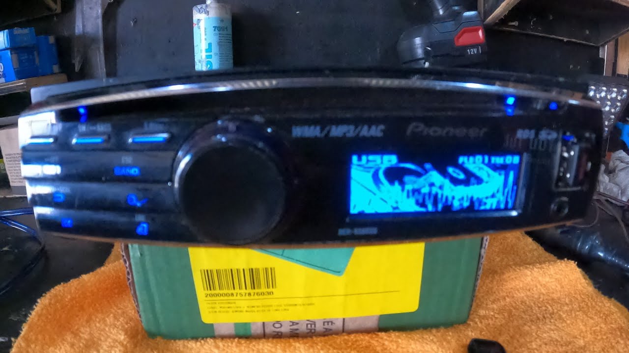Testando rádio Pioneer golfinho DEH-8380 SD e fazendo configurações de display
