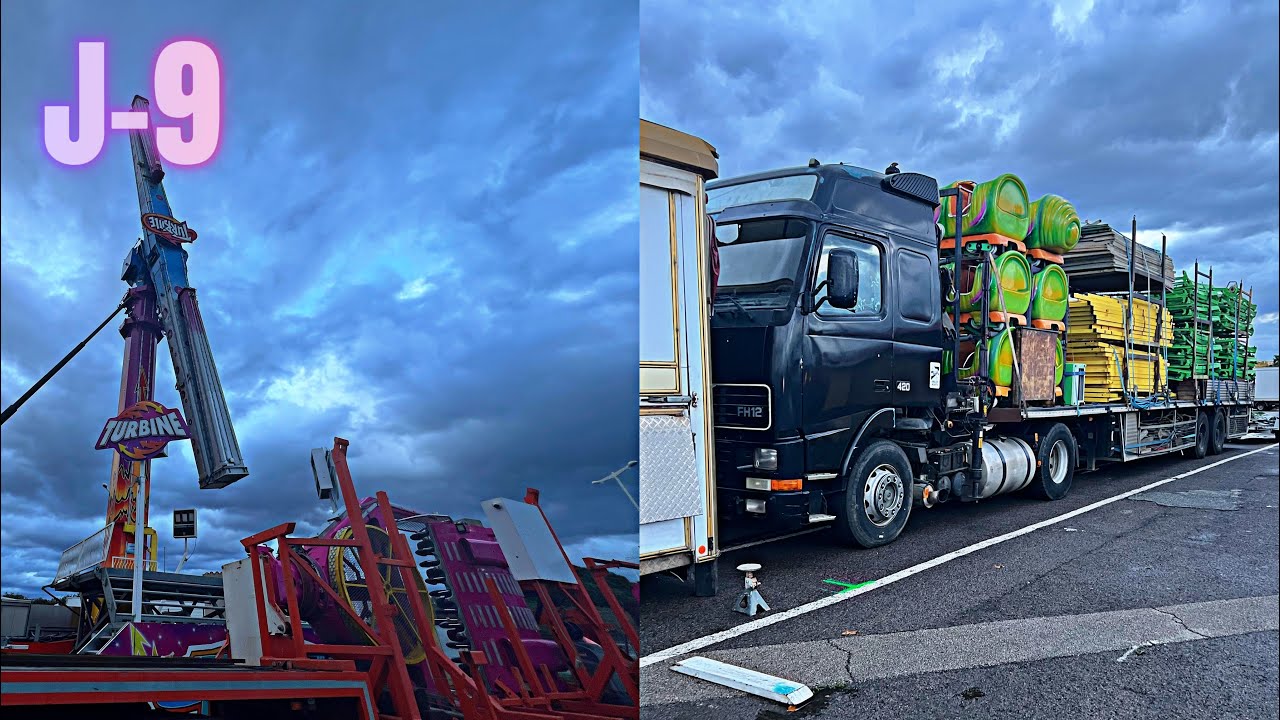 J-9 Montage de la turbine et arrivée de la pomme Foire Saint-Martin Perpignan 2024 🎠🎢🎡😉