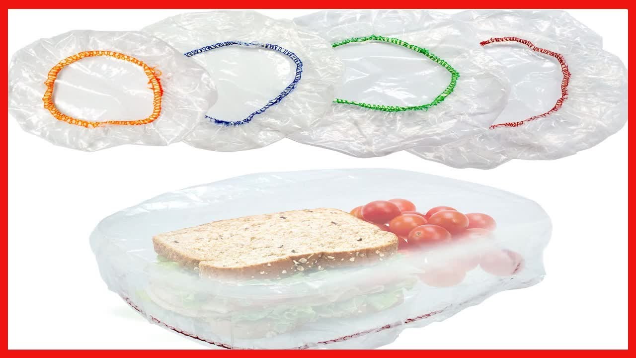 Culinary Elements Reusable Bowl Covers with Elastic, Plastic Food Storage Cover for Leftovers