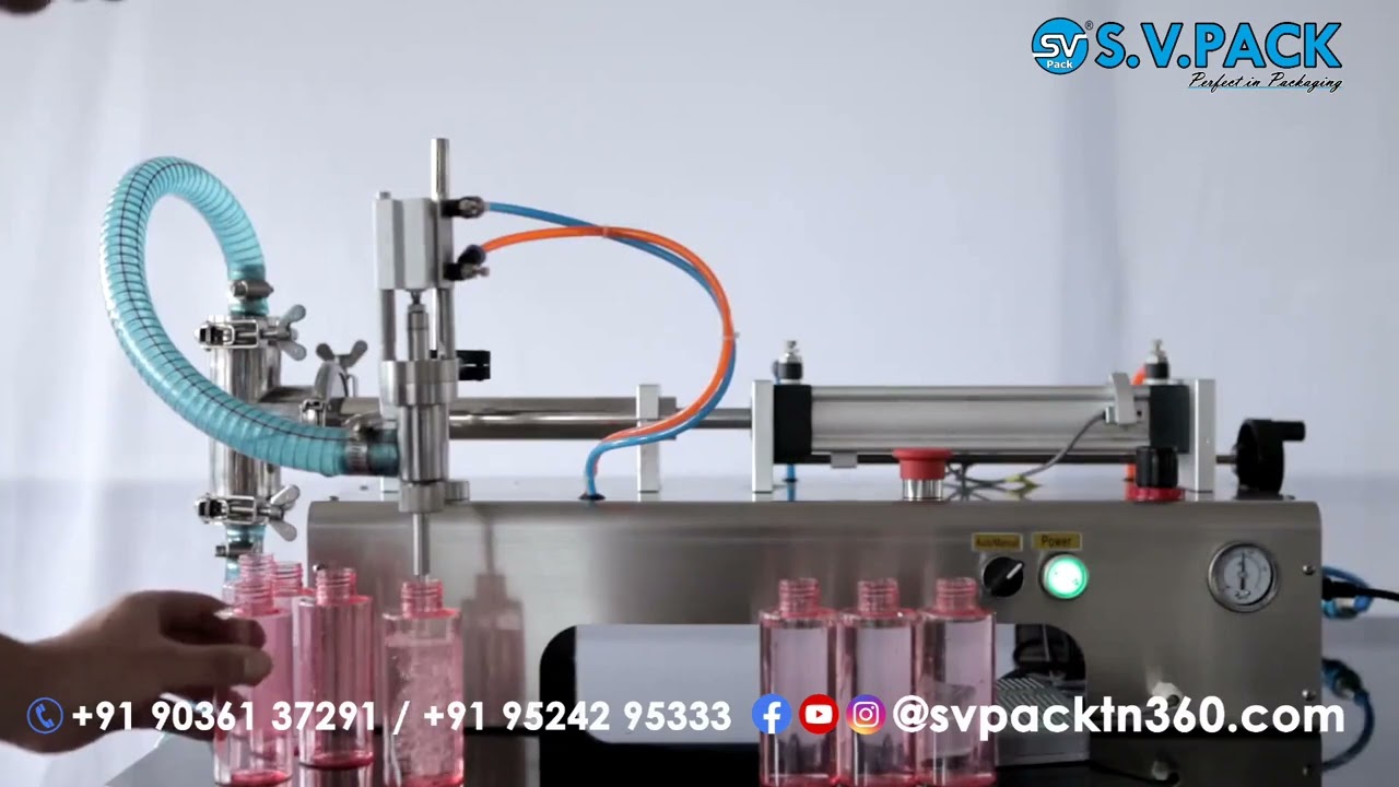 SINGLE NOZZLE PNEUMATIC LIQUID FILLING MACHINE