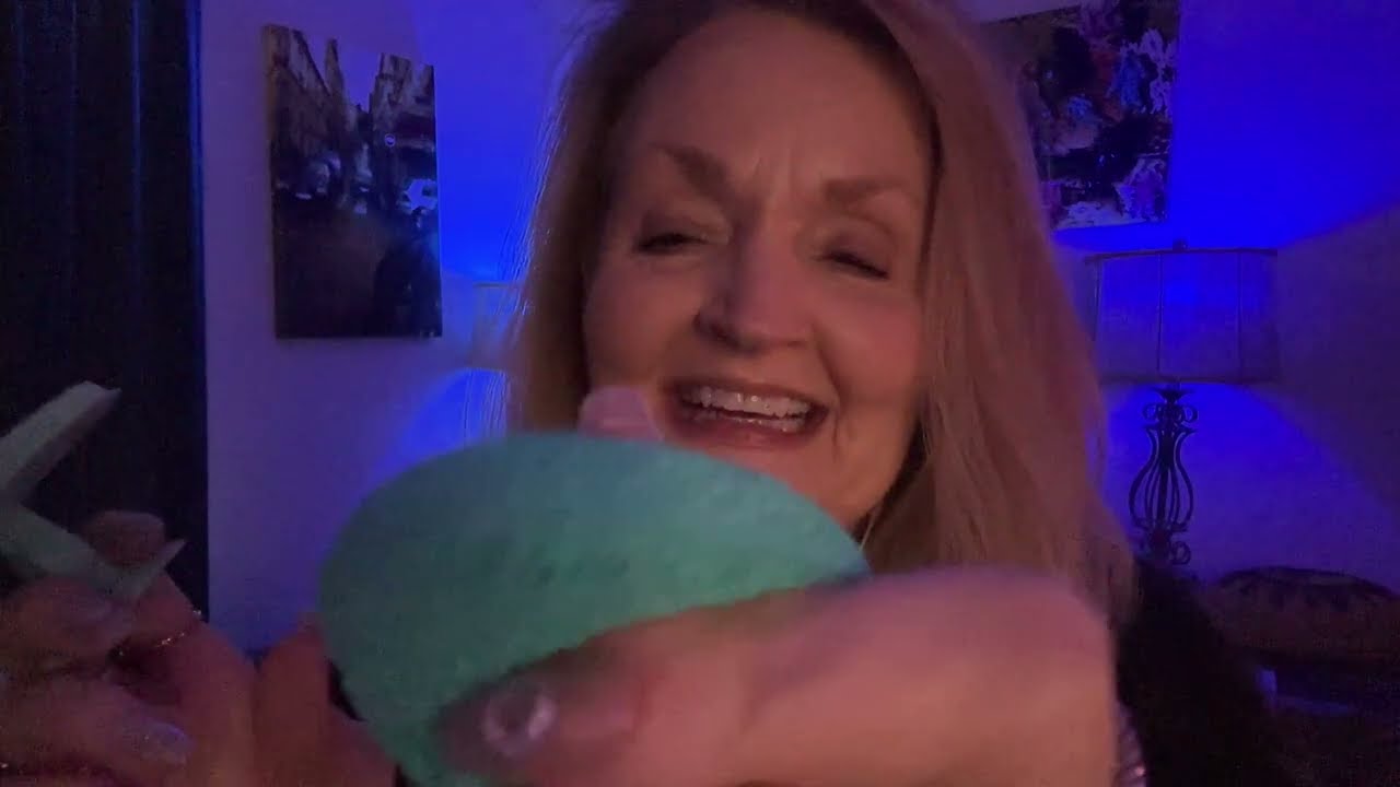 ASMR Helping You Fall Asleep Facial with Blue Triggers 💙 Personal Attention Role Play