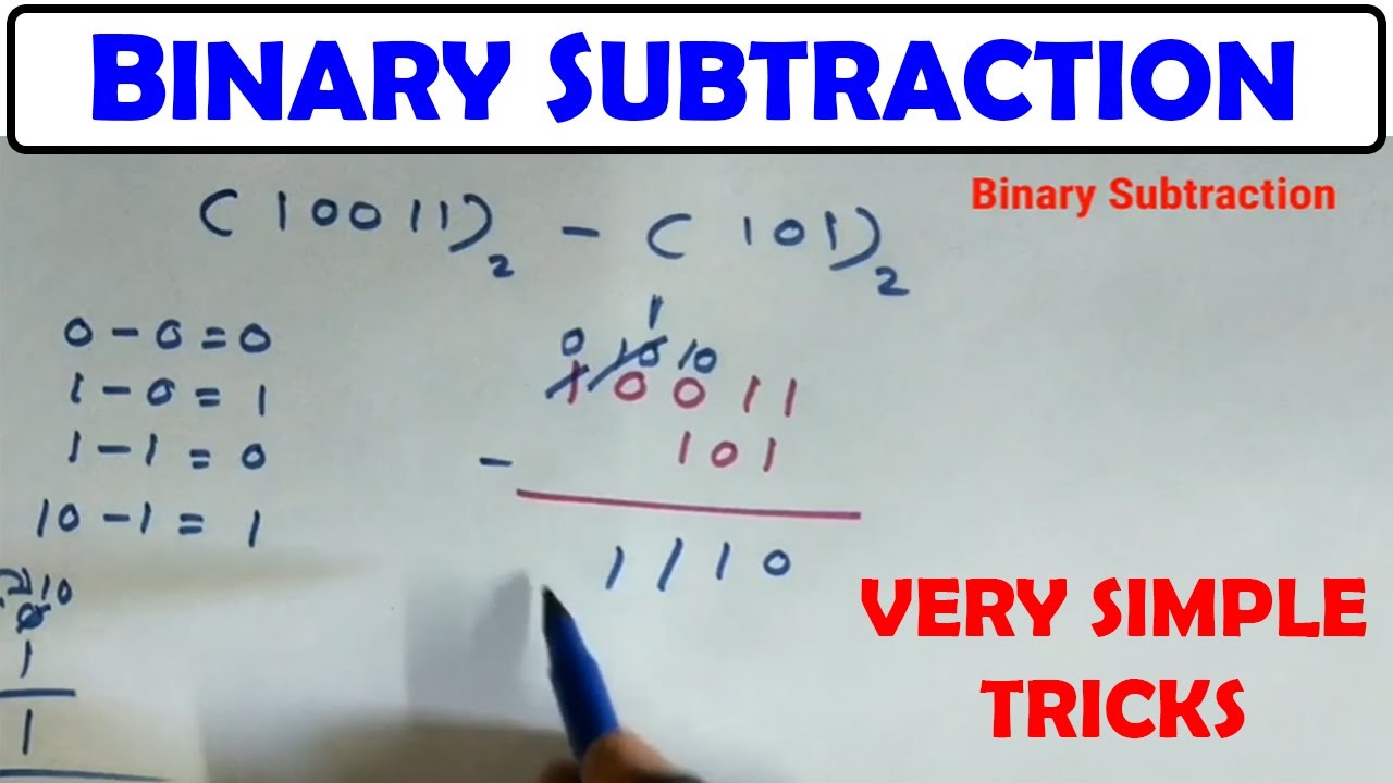 Binary Subtraction trick's in tamil