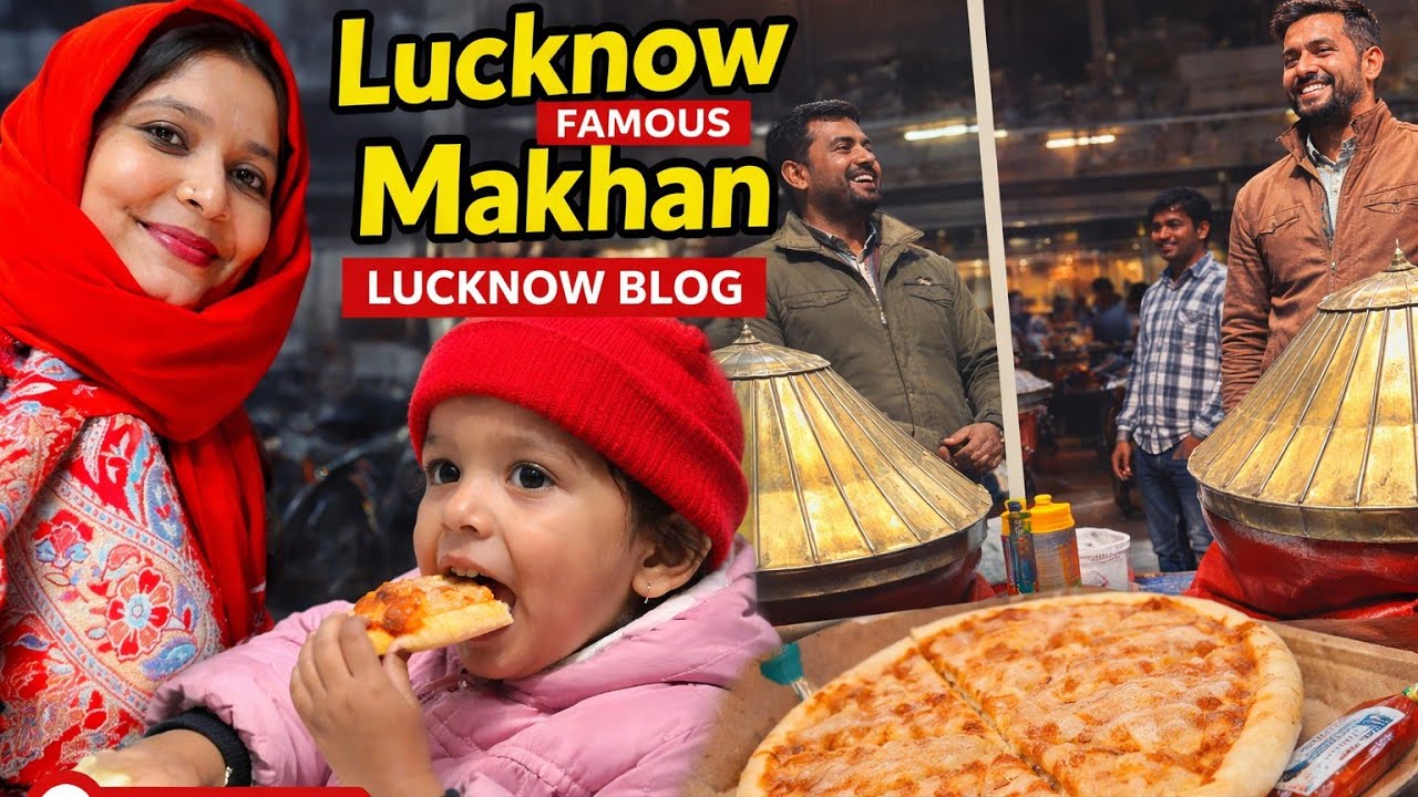 Lucknow Famous Makkhan Malai | Makhan Malai Se Pizza Tak 😋 | Full Family Vlog | Desi vs Italian 🍕